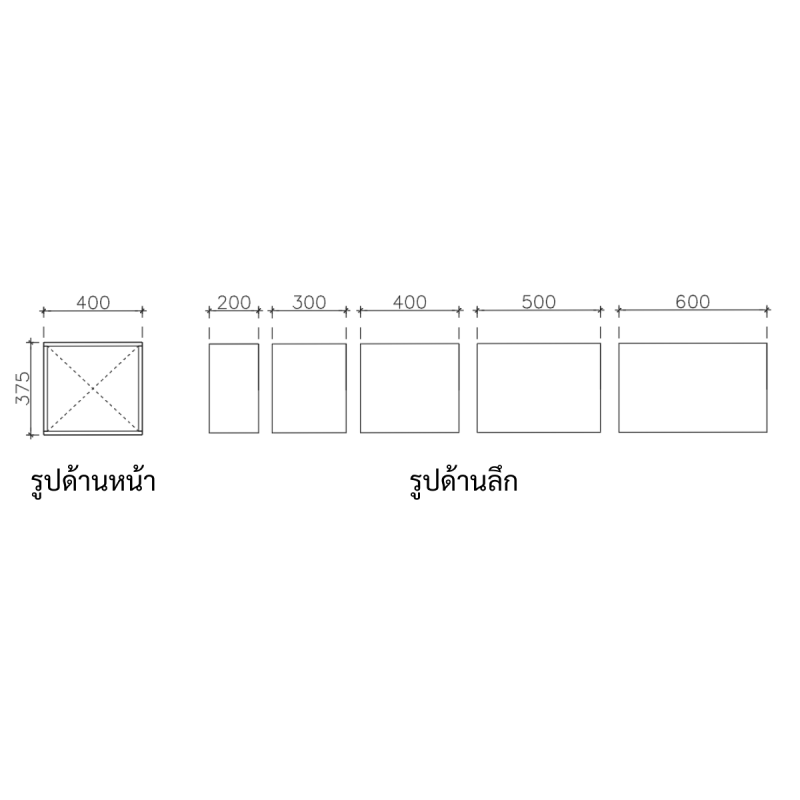 โครงตู้สำเร็จรูป ฟังก์ชั่น A  ขนาด 400 x 375 x 600 มม.