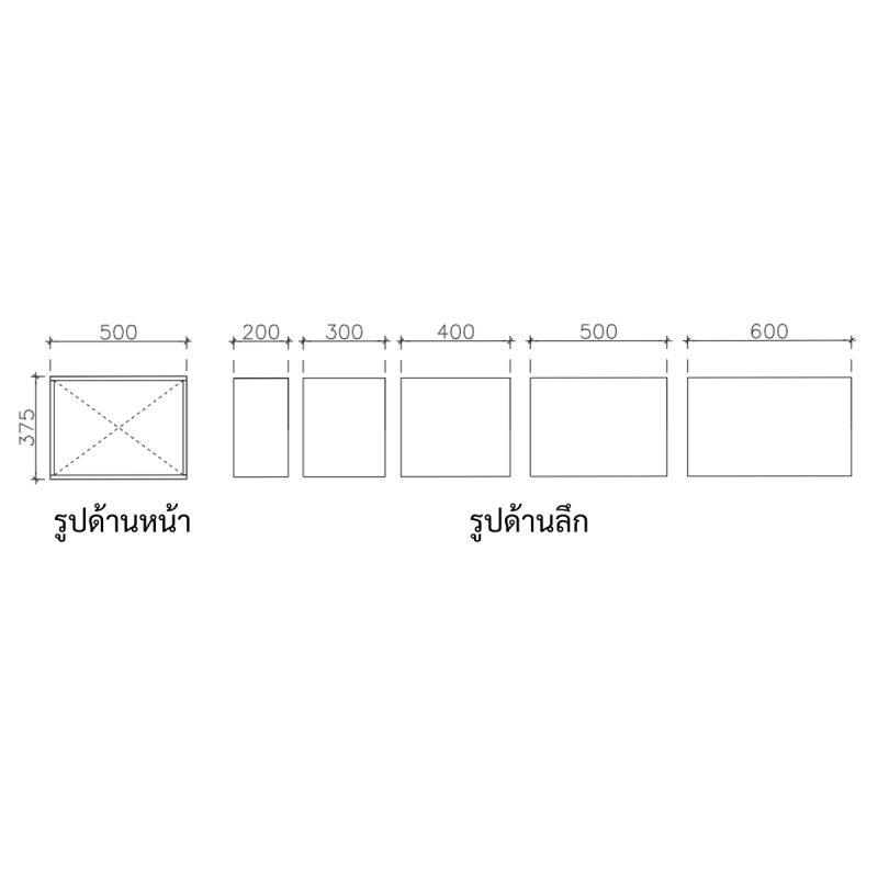 โครงตู้สำเร็จรูป ฟังก์ชั่น A ขนาด 500x375x300 มม.