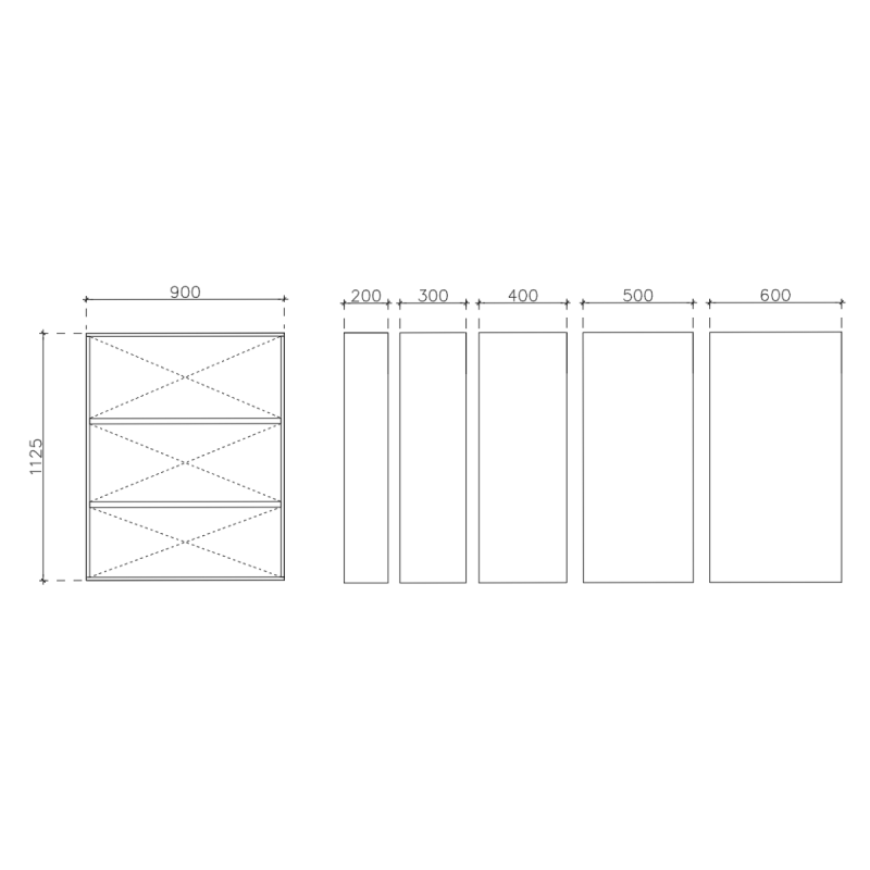 โครงตู้สำเร็จรูป ฟังก์ชั่น A ขนาด 900 x 1125 x 400 มม. LED