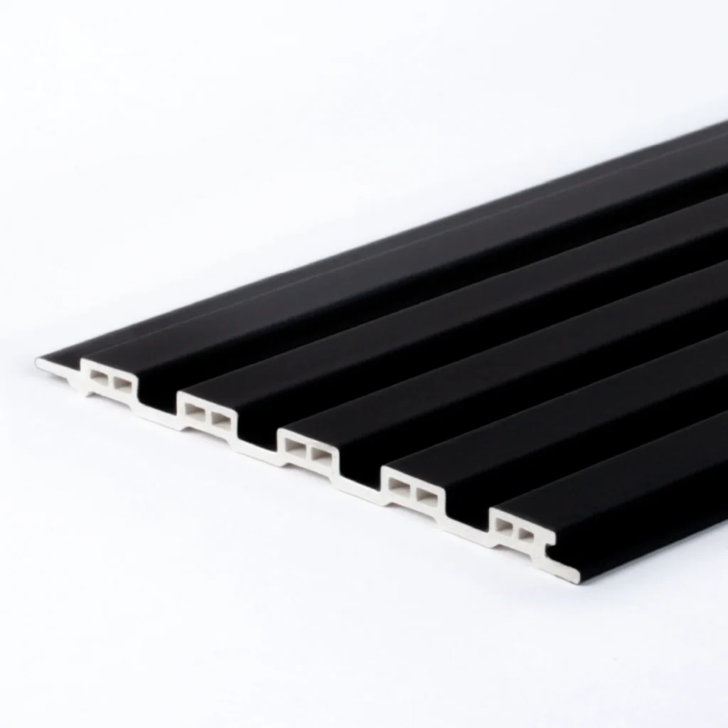 แผ่นตกแต่งผนังภายใน WPC รุ่น ClickLock (Rectangle) Solid Black Onyx