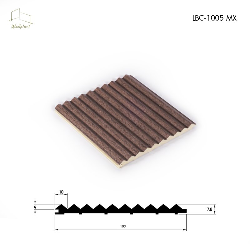 ระแนงลอนสามเหลี่ยม รุ่น Verta สี Cocoa Oak