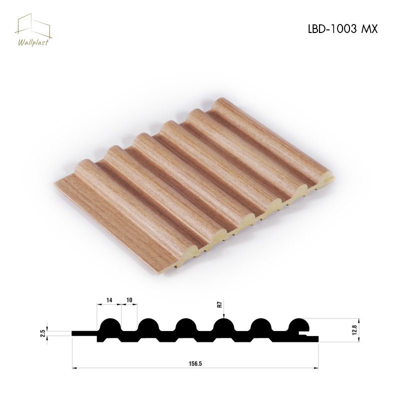 ระแนงลอนครึ่งวงกลม รุ่น Arca สี Peanut Oak