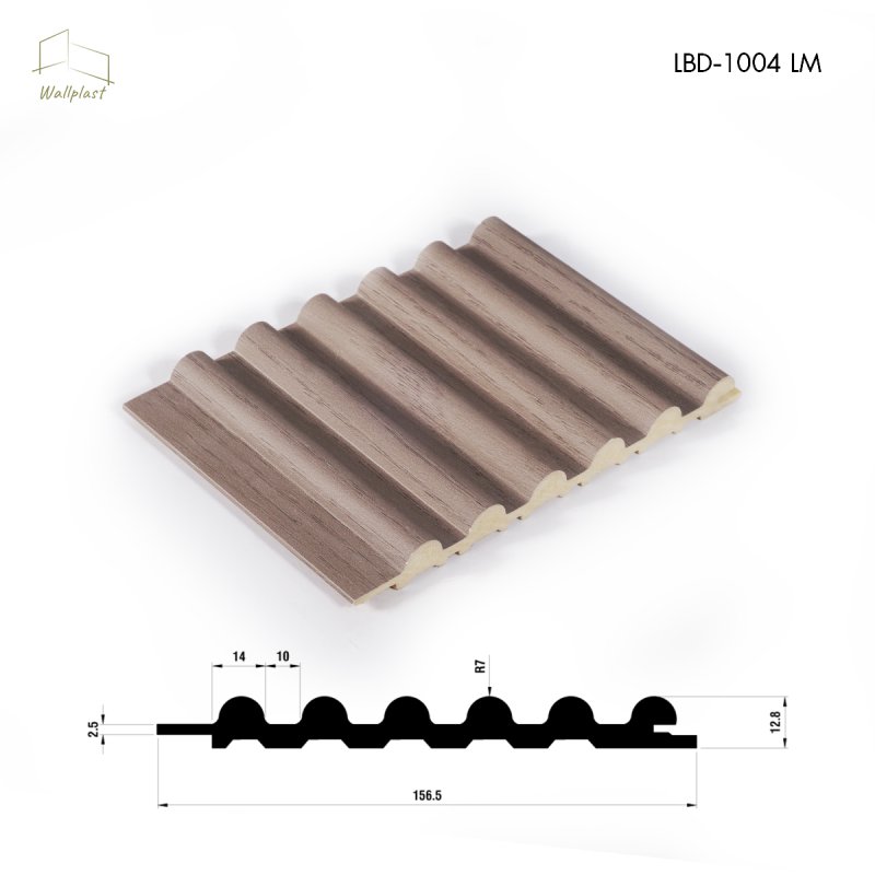 ระแนงลอนครึ่งวงกลม รุ่น Arca สี Morel Walnut