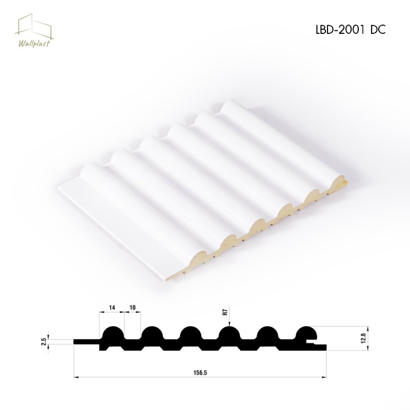 ระแนงลอนครึ่งวงกลม รุ่น Arca สี Marshmallow