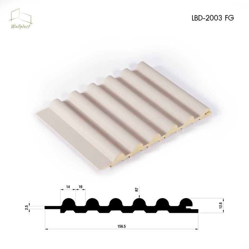ระแนงลอนครึ่งวงกลม รุ่น Arca สี Latte