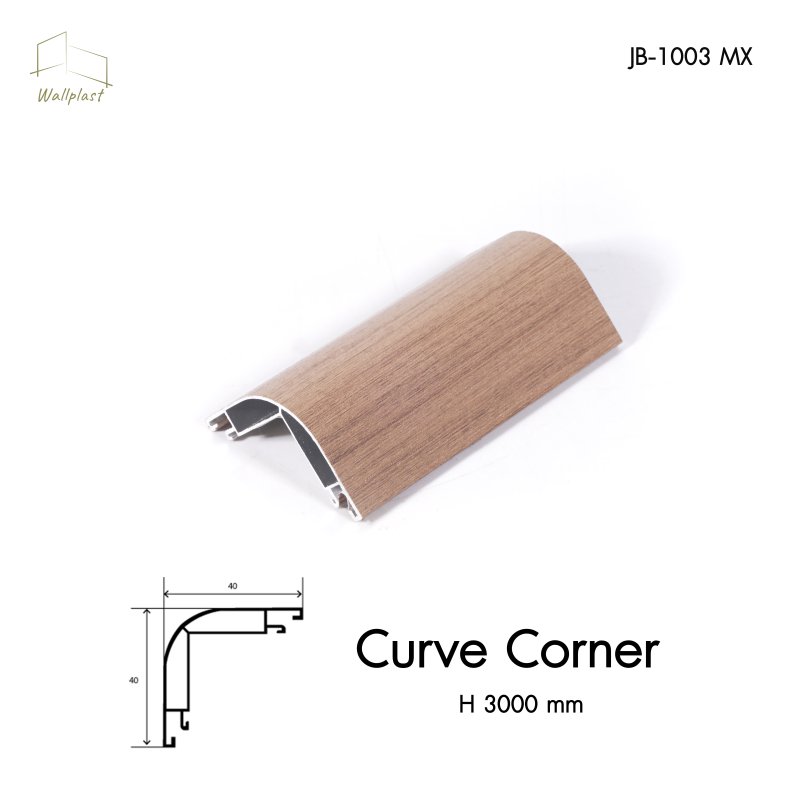 ตัวจบระแนงครอบโค้งนอก รุ่น Curve สี Prenut Oak