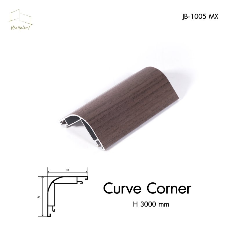 ตัวจบระแนงครอบโค้งนอก รุ่น Curve สี Cocoa Oak
