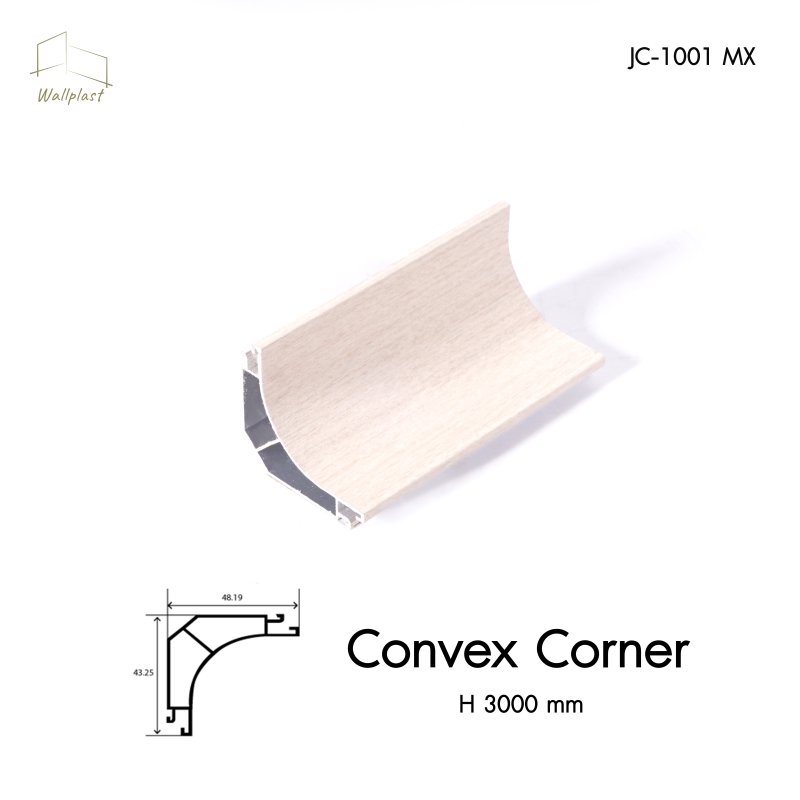 ตัวจบระแนงครอบโค้งใน รุ่น Convex สี Vanilla Oak