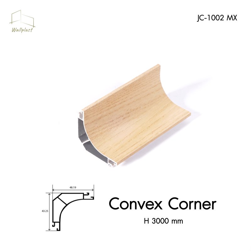 ตัวจบระแนงครอบโค้งใน รุ่น Convex สี Custard Oak