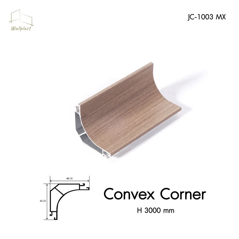 ตัวจบระแนงครอบโค้งใน รุ่น Convex สี Peanut Oak