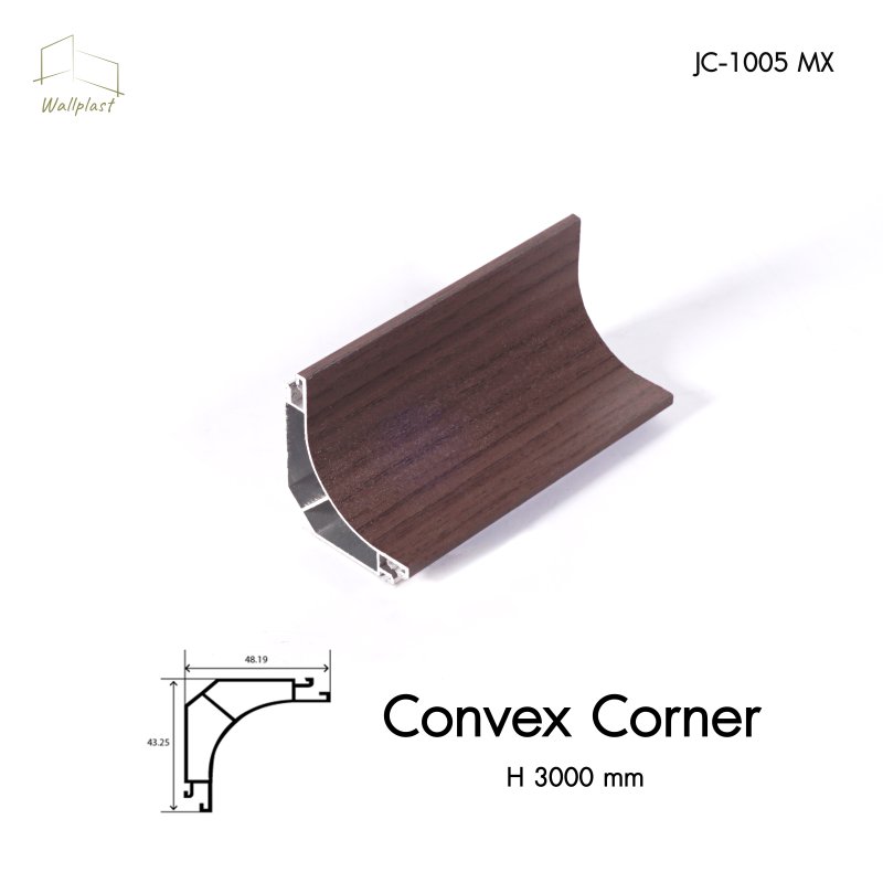 ตัวจบระแนงครอบโค้งใน รุ่น Convex สี Cocoa Oak