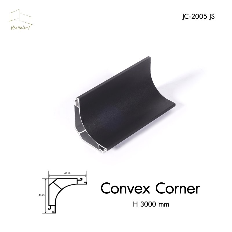 ตัวจบระแนงครอบโค้งใน รุ่น Convex สี Charcoal