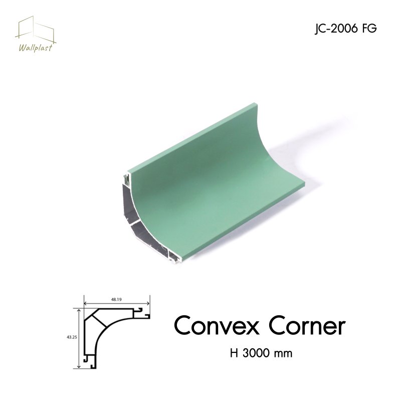 ตัวจบระแนงครอบโค้งใน รุ่น Convex สี Broccoli