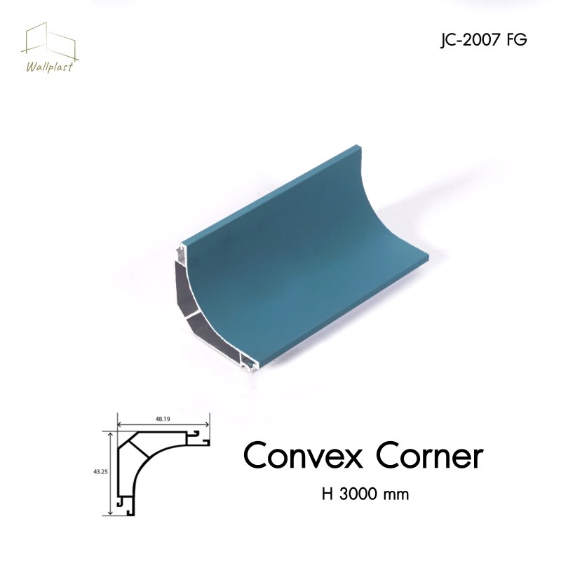 ตัวจบระแนงครอบโค้งใน รุ่น Convex สี Blue Lagoon