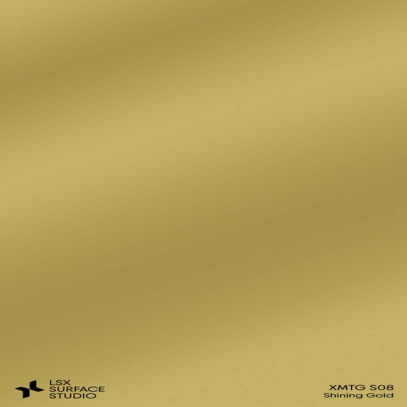 แผ่นลามิเนต สี Shining Gold ลวดลายโลหะ ผิวเงา