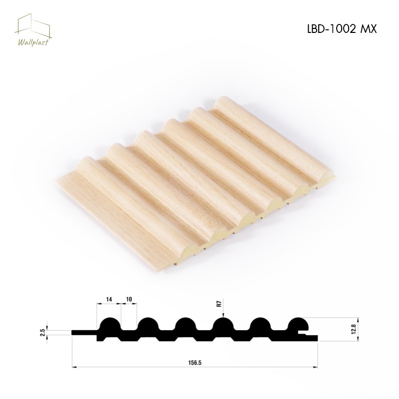 ระแนงลอนครึ่งวงกลม รุ่น Arca สี Custard Oak