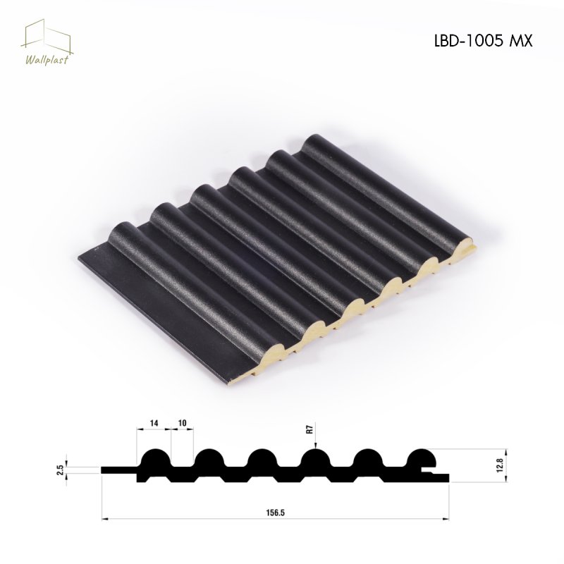 ระแนงลอนครึ่งวงกลม รุ่น Arca สี Charcoal