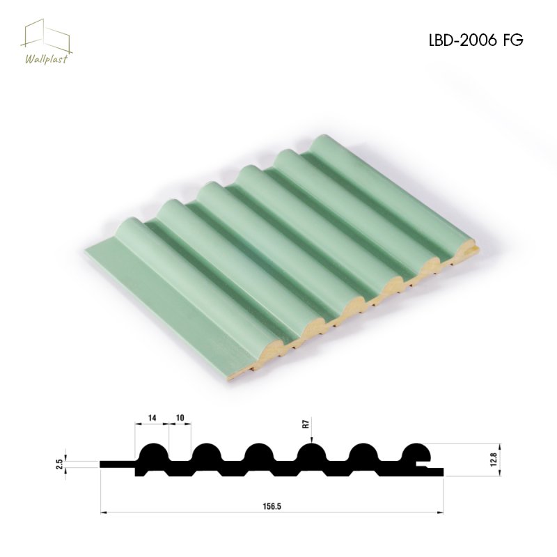 ระแนงลอนครึ่งวงกลม รุ่น Arca สี Broccoli