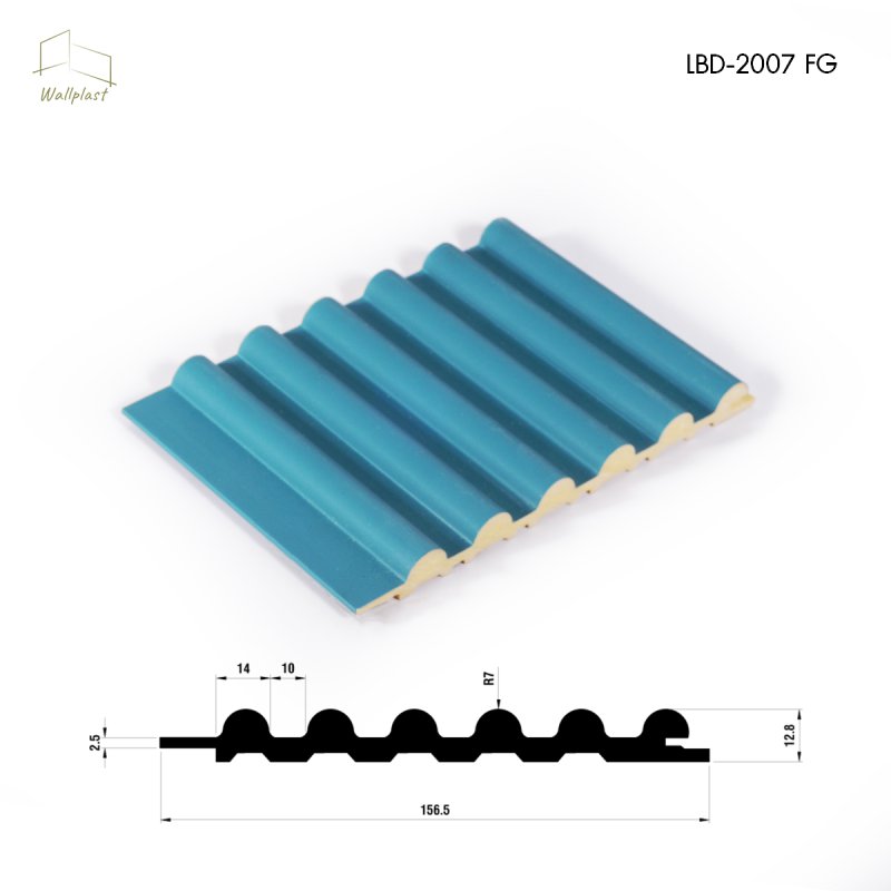 ระแนงลอนครึ่งวงกลม รุ่น Arca สี Blue Lagoon
