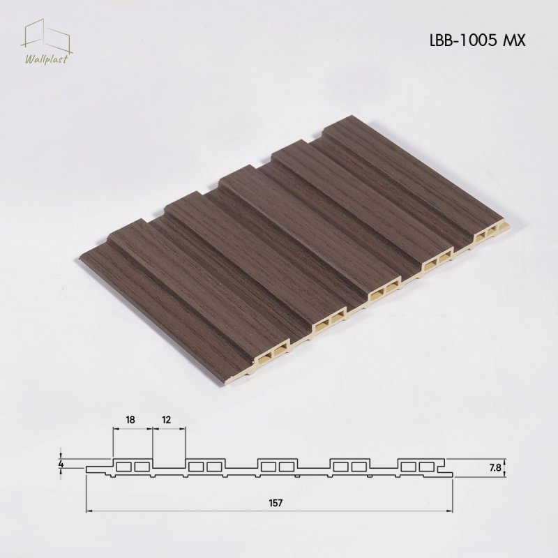 ระแนงลอนตื้น รุ่น Linea สี Cocoa Oak