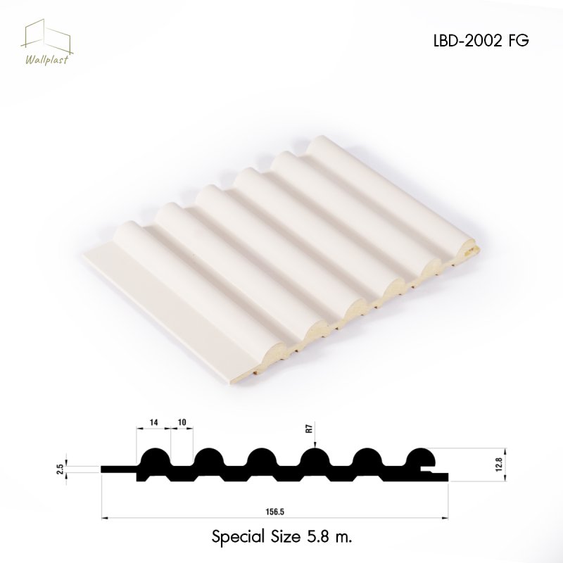 ระแนงลอนครึ่งวงกลม รุ่น Arca สี Choux Cream