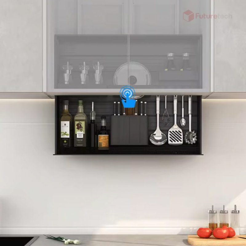 ชุดชั้นวางปรับขึ้น-ลง ไฟฟ้า สีเทา พร้อมไฟ LED