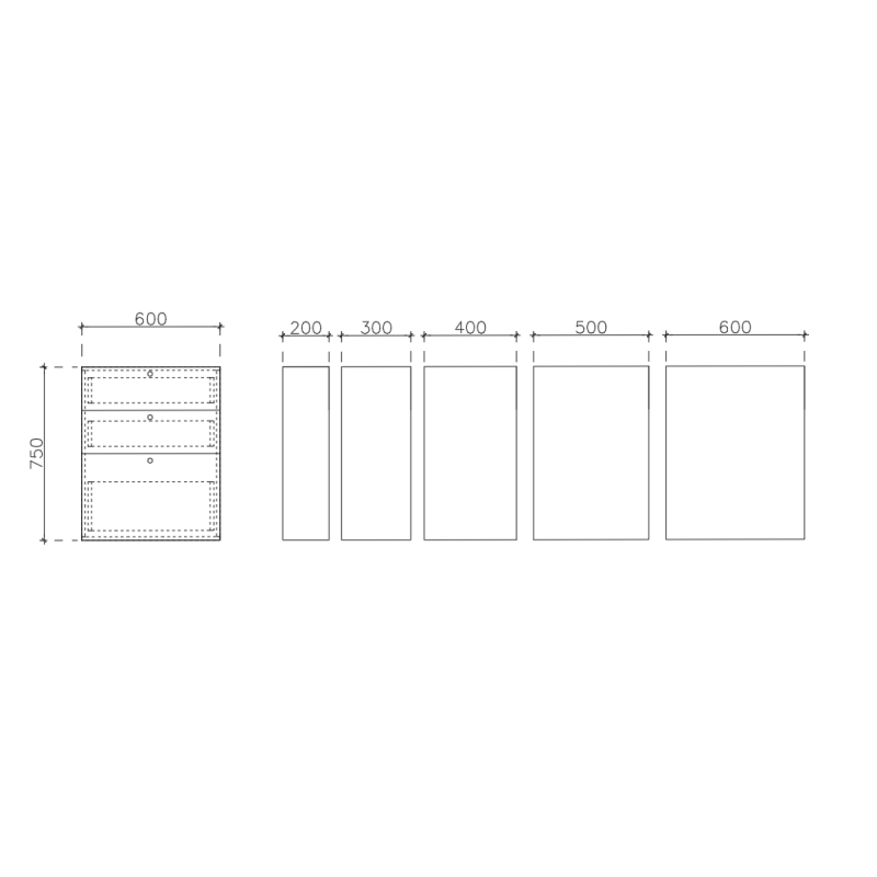 โครงตู้สำเร็จรูป ฟังก์ชั่น C ขนาด 600x750x600 มม.