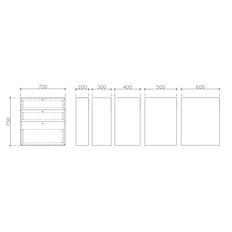 โครงตู้สำเร็จรูป ฟังก์ชั่น C ขนาด 700 x 750 x 400 มม.