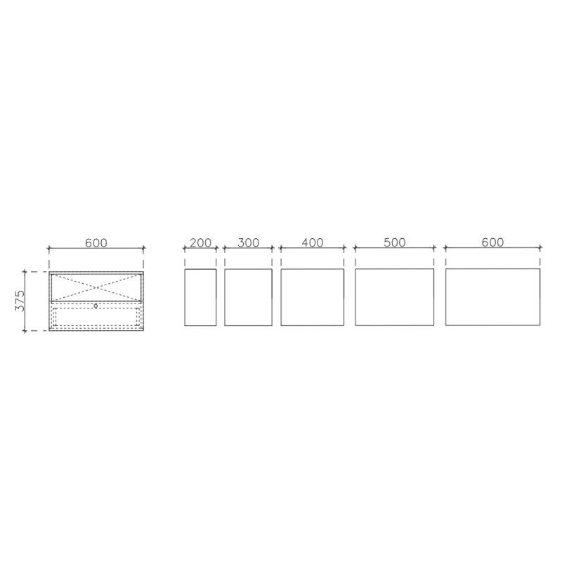 โครงตู้สำเร็จรูป ฟังก์ชั่น C ขนาด 600x3750x600 มม.