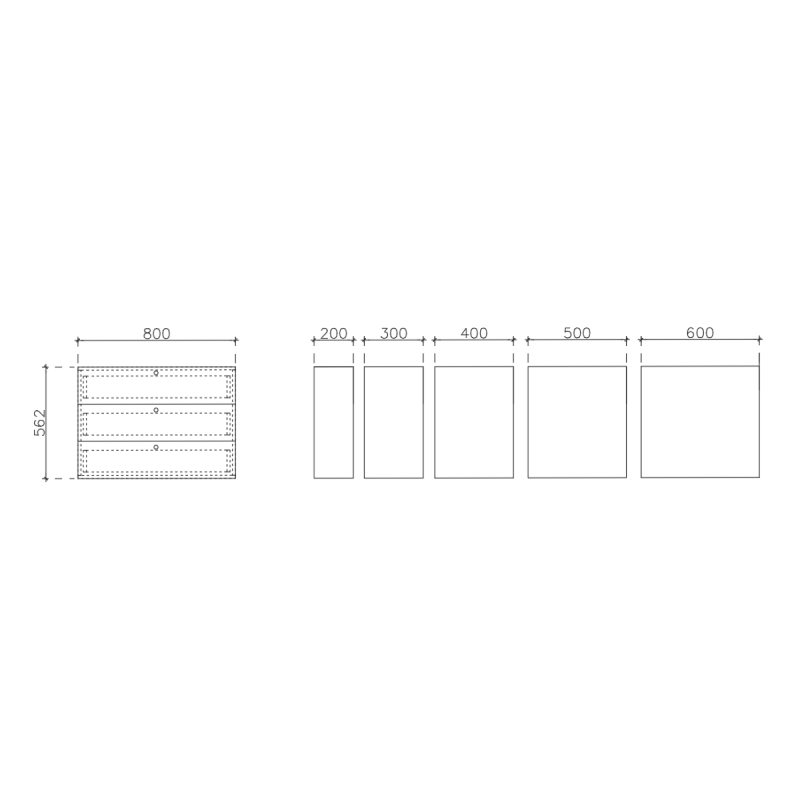 โครงตู้สำเร็จรูป ฟังก์ชั่น D ขนาด 800 x 562 x 400 มม.
