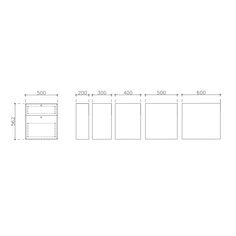 โครงตู้สำเร็จรูป ฟังก์ชั่น E ขนาด 500 x 562 x 600 มม.