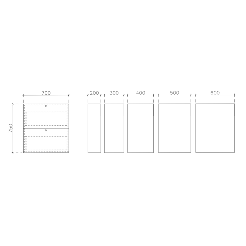 โครงตู้สำเร็จรูป ฟังก์ชั่น E ขนาด 700 x 750 x 600 มม.