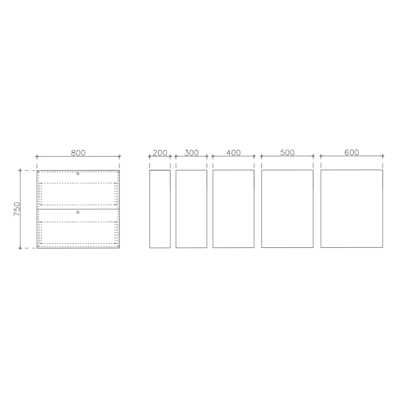 โครงตู้สำเร็จรูป ฟังก์ชั่น E ขนาด 800 x 750 x 600 มม.