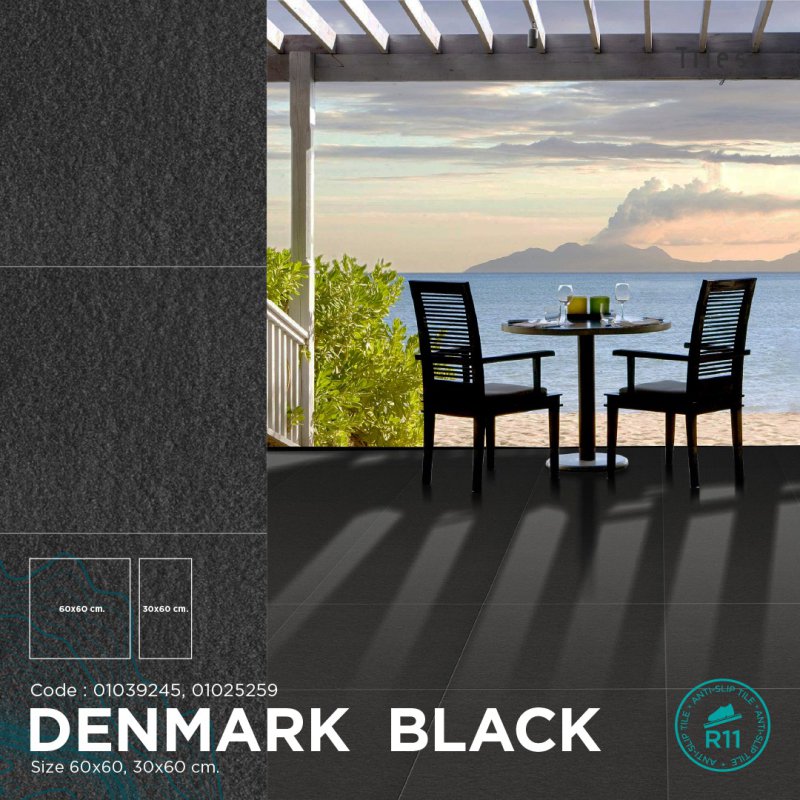 กระเบื้อง พื้น TAICERA 60x60 ซม.เดนมาร์ก แบล็ค G68529
