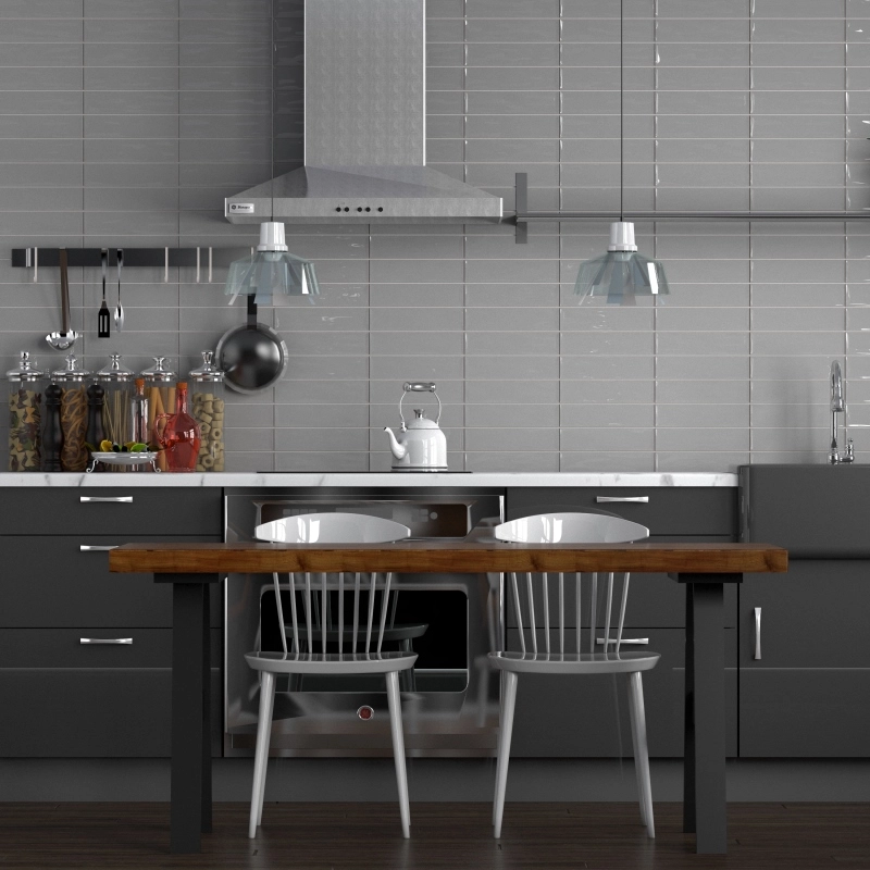 กระเบื้อง ผนัง GRAND VIVA 6.5x26.6cm SOLID SUBWAY L.GR GL DMG-2653