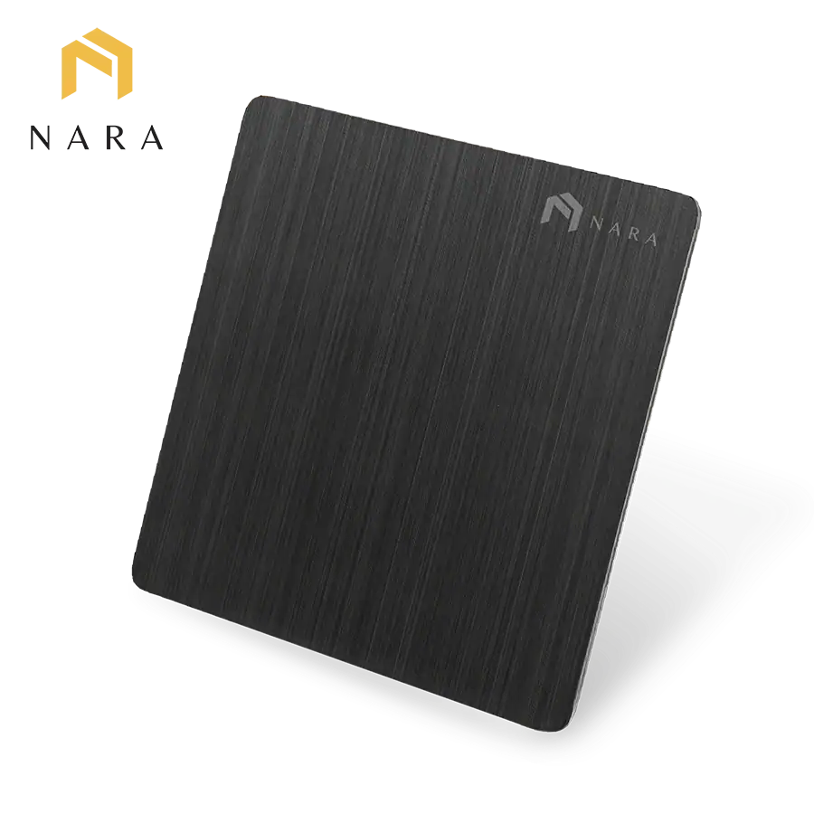 แผ่นสแตนเลสสีดำกราไฟต์ แฮร์ไลน์ (Hairline)