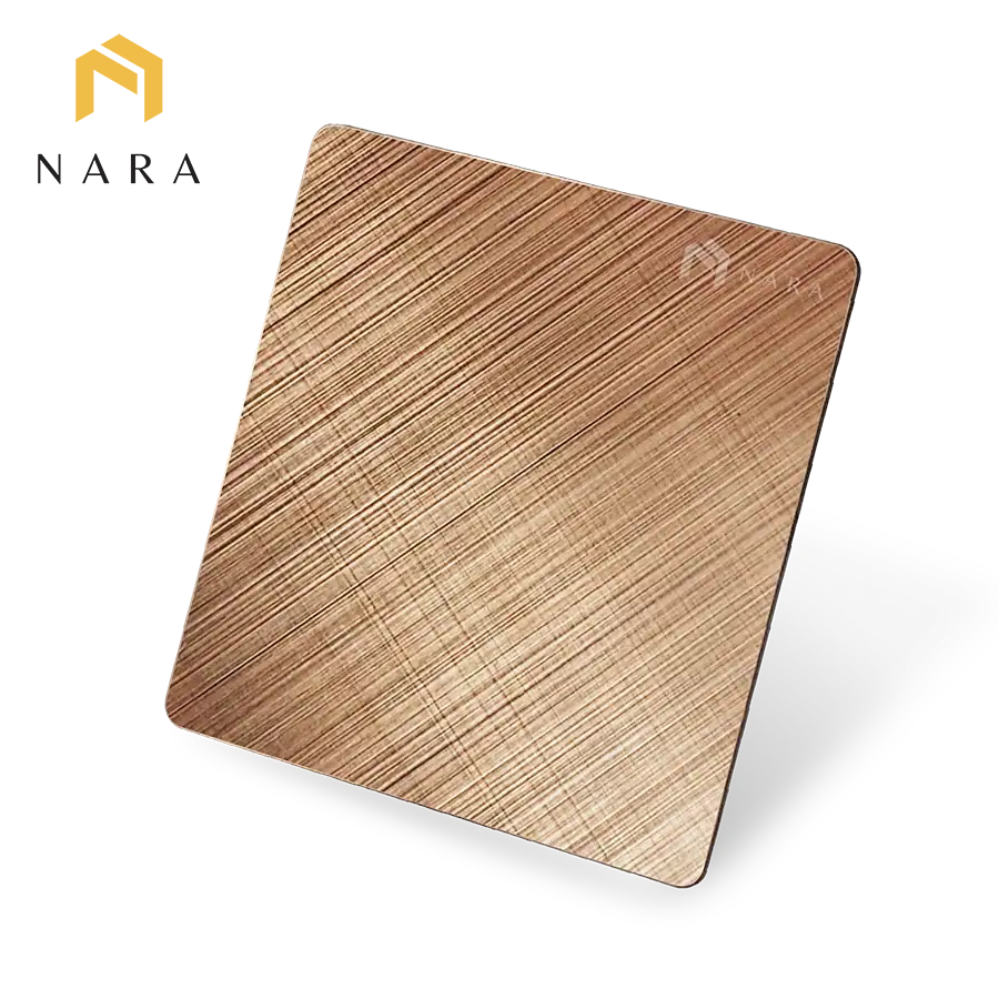 แผ่นสแตนเลสสีโรสโกลด์ ครอสแฮร์ไลน์ (Cross Hairline)