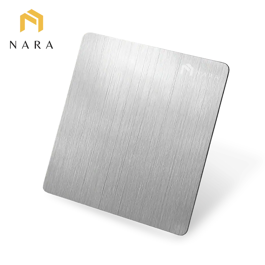 แผ่นสแตนเลสสีเงิน แฮร์ไลน์ (Hairline)