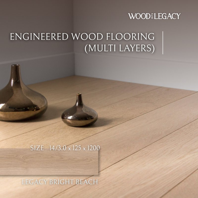 Engineered Wood Flooring  (Multi Layers) : Legacy Bright Beach