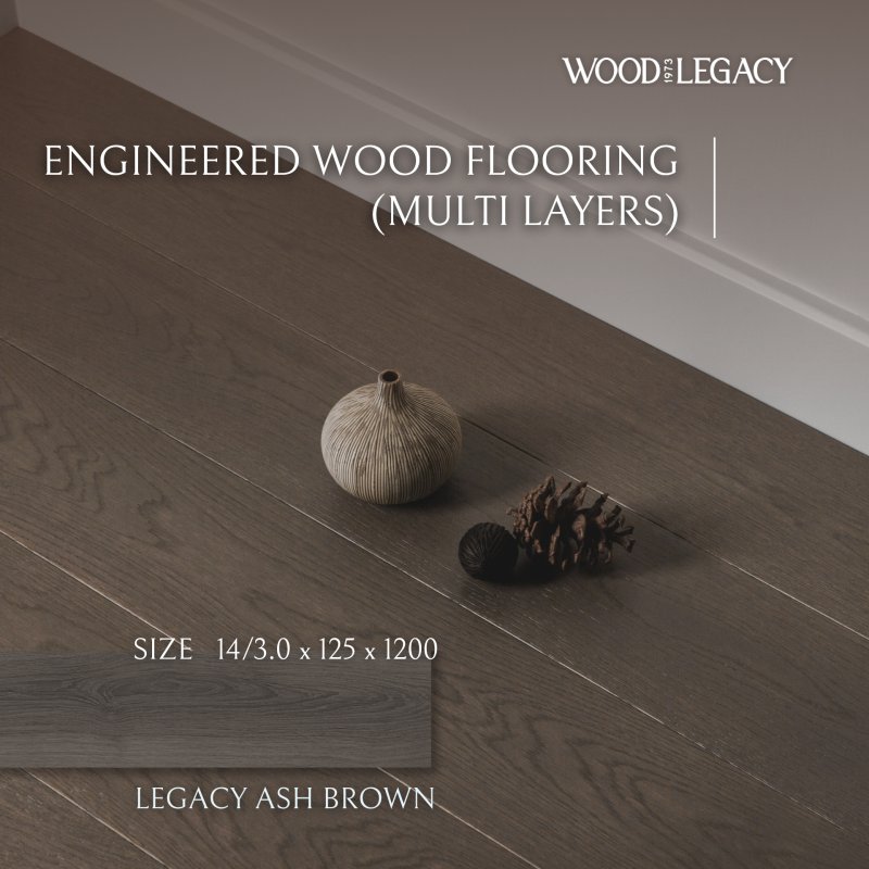 Engineered Wood Flooring  (Multi Layers) :  Legacy Ash Brown
