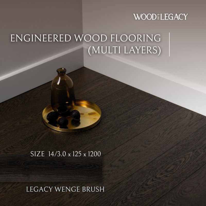 Engineered Wood Flooring  (Multi Layers) : Legacy Wenge Brush