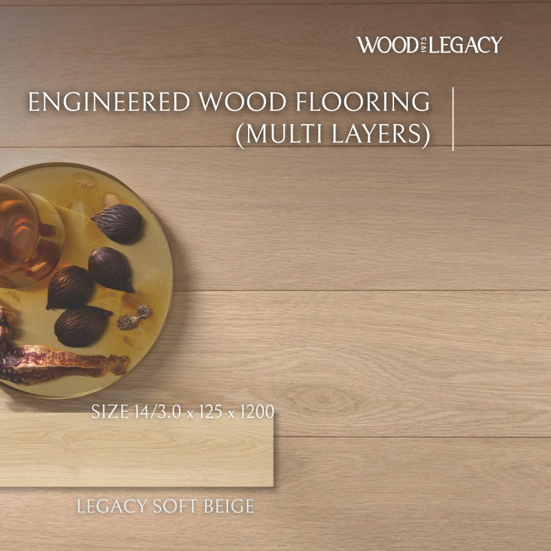 Engineered Wood Flooring  (Multi Layers) :  Legacy Soft Beige