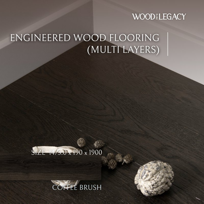 Engineered Wood Flooring  (Multi Layers) :  Coffee Brush