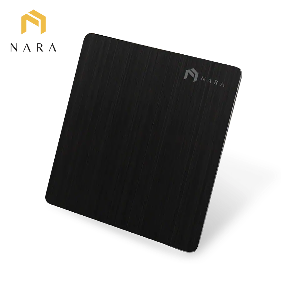 แผ่นสแตนเลสสีดำเจ็ทแบล็ค แฮร์ไลน์ (Hairline)