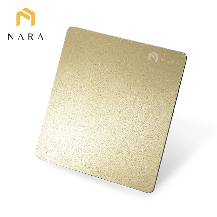 แผ่นสแตนเลสสีไวท์โกลด์ ด้านเมทัลลิค White Gold Bead Blast (Metallic Matte)