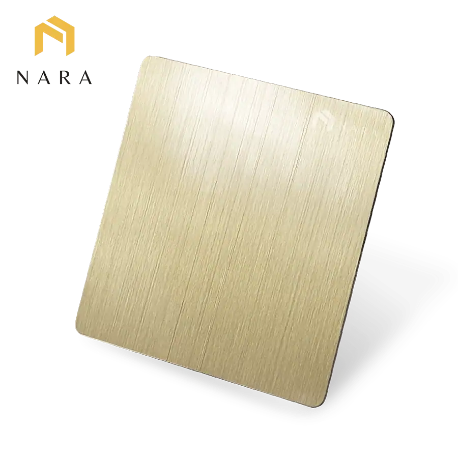 แผ่นสแตนเลสสีไวท์โกลด์ แฮร์ไลน์ (Hairline)