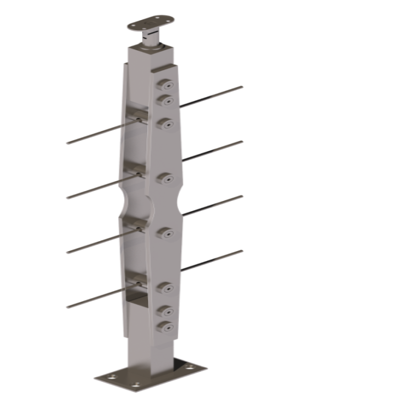 ชุดราวกันตกสแตนเลสล้วน แบบเสา S05 + เส้นกันตกสแตนเลส