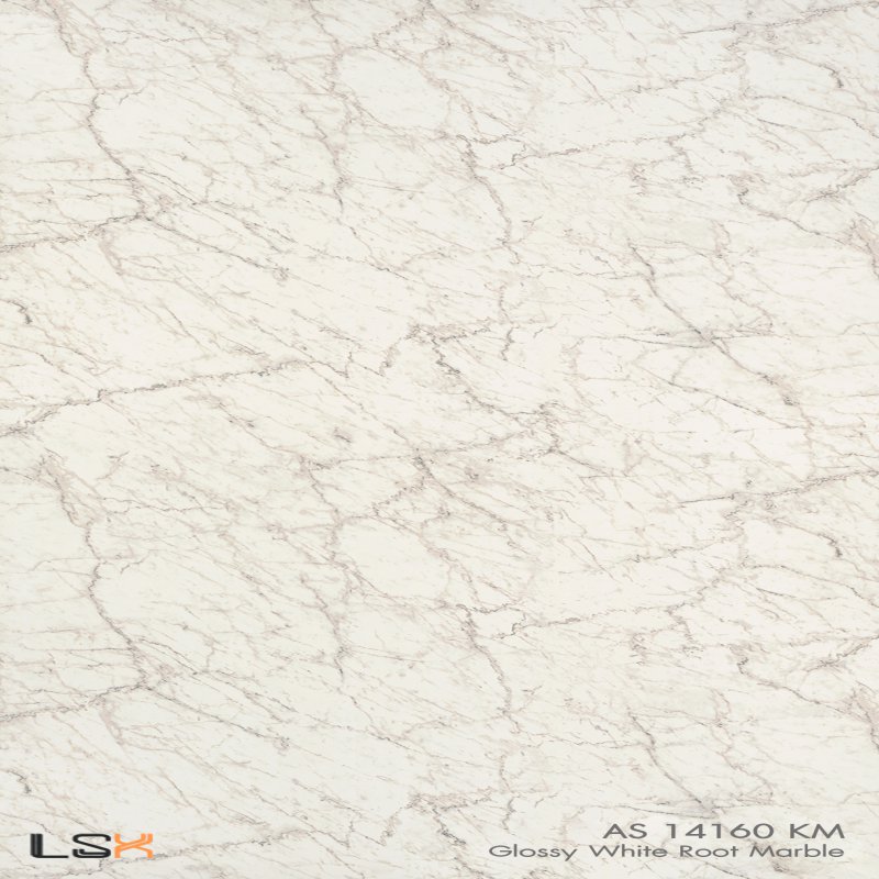 แผ่นลามิเนต สี  Glossy White Root Marble
