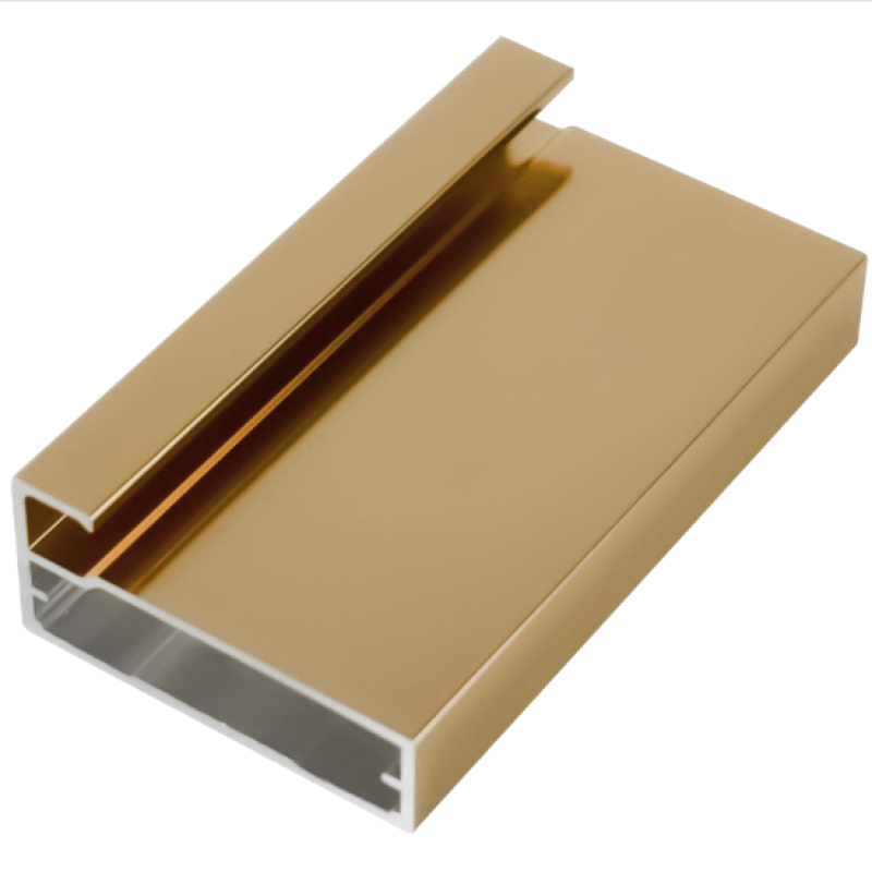 บานเฟรมอลูมิเนียม รุ่นกรอบเฟรมข้างกว้าง 45 มม. สี Champagne Gold