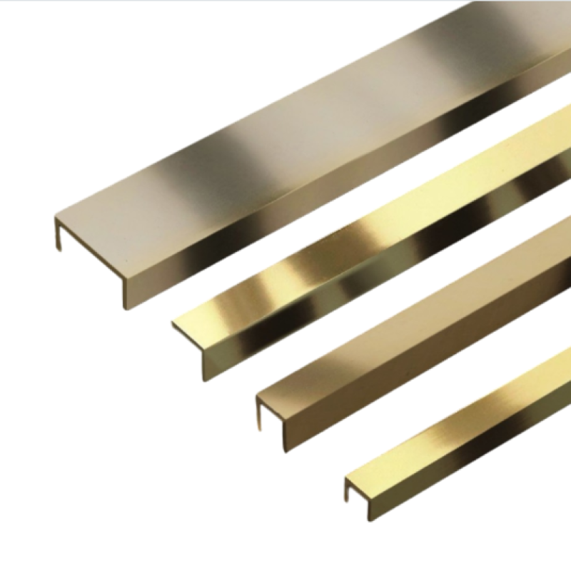 คิ้วอลูมิเนียมตัว U ชุบอโนไดซ์ 6x10x1.2mm สี CHAMPAGNE GOLD